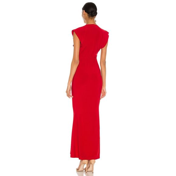 NEW Size S Norma Kamali x REVOLVE V Neck Rectangle Gown Red REVOLVE MSRP $175 - Picture 3 of 7